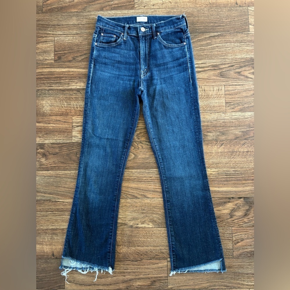 MOTHER Denim The Insider Crop Step Fray Jeans in Clean Sweep Size: 26 EUC